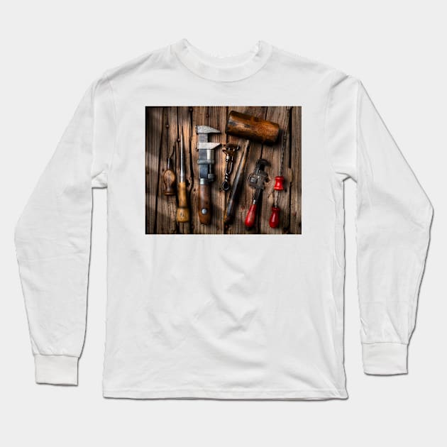 Old Workmans Tools Long Sleeve T-Shirt by photogarry